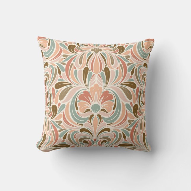 Cojín Decorativo Peach, Aqua, Taupe (Anverso)