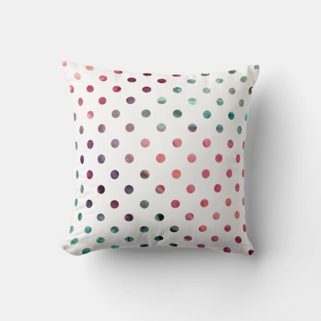 Cojín Decorativo Peach Berry Verde azulada Polka Dots (Anverso)