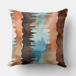 Cojín Decorativo Peach Chocolate and Blue abstract