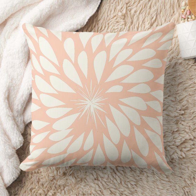 Cojín Decorativo Peach Chrysanthemum Floral (Manta)