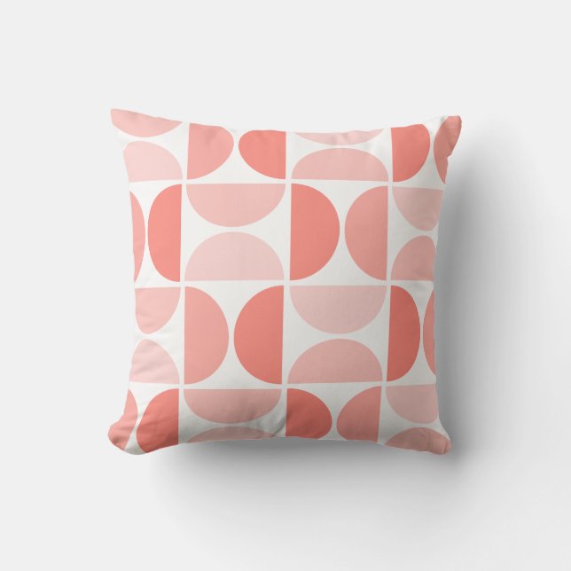 Cojín Decorativo Peach de arte Mínimo de Bowls del siglo Medio (Anverso)