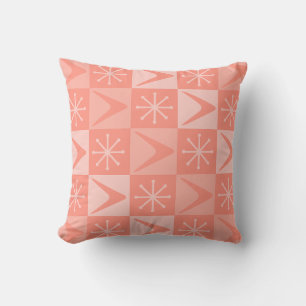 Cojín Decorativo Peach de Boomerangs de Edad Atómica