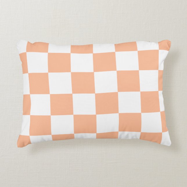 Cojín Decorativo Peach Fuzz Checkered Gingham Pattern (Anverso)