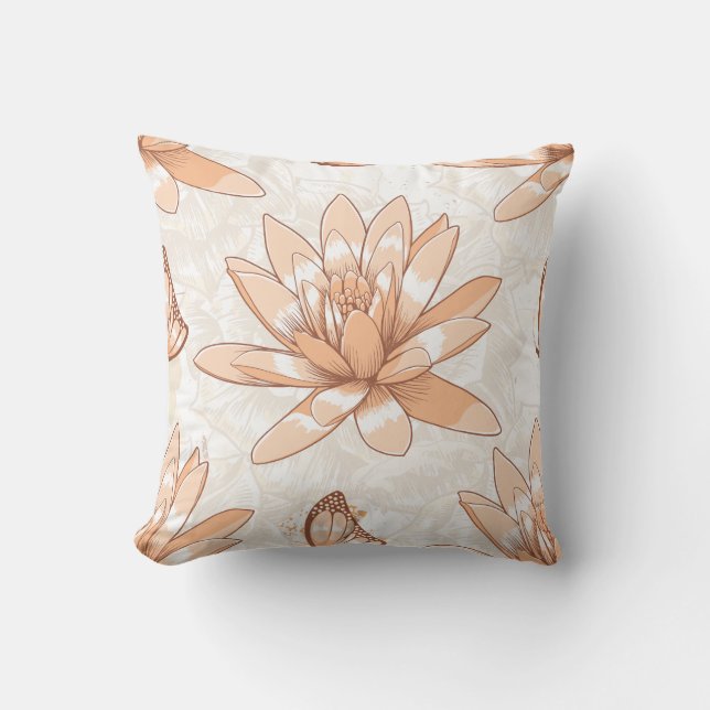 Cojín decorativo Peach Lotus Blossom (Anverso)
