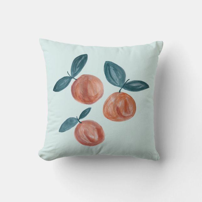Cojín decorativo Peach Naranja Picking Orchard (Anverso)