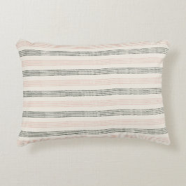 Cojín Decorativo Peach Sage Green Stripe Minimalista Boho