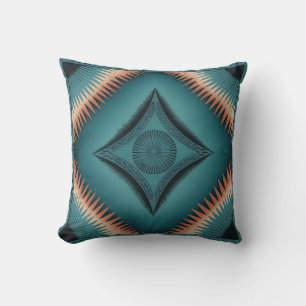 Cojín Decorativo Peach Sunburst de Navajo verde azulado