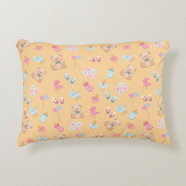 Cojín Decorativo Peach teddy nursey pillow (Anverso)