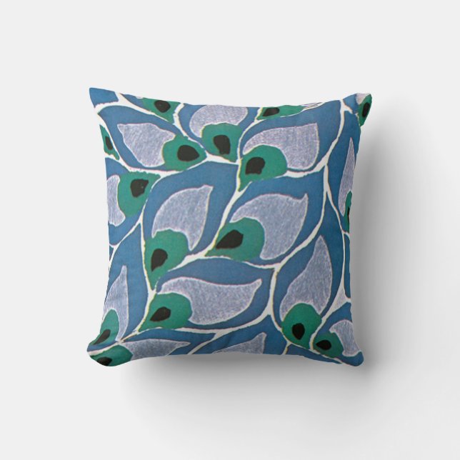 Cojín Decorativo Peacock Art Deco de Seguí - Pillow (Anverso)