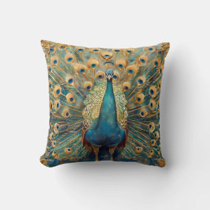Cojín Decorativo Peacock Art Nouveau