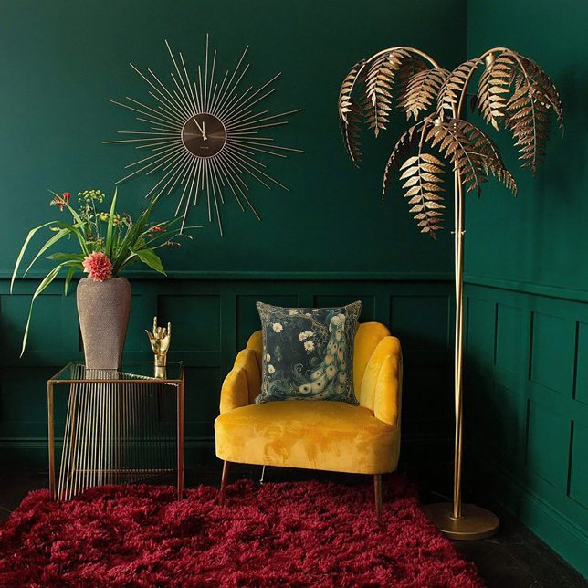 Cojín Decorativo Peacock Art Nouveau elegante (Subido por el creador)