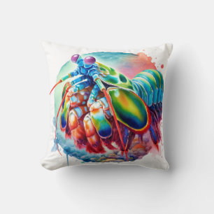Cojín Decorativo Peacock Mantis Shrimp REF253 - Watercolor