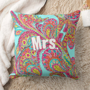 Cojín Decorativo Peacock Paisley Tangerine Mostard Novias Amarillas