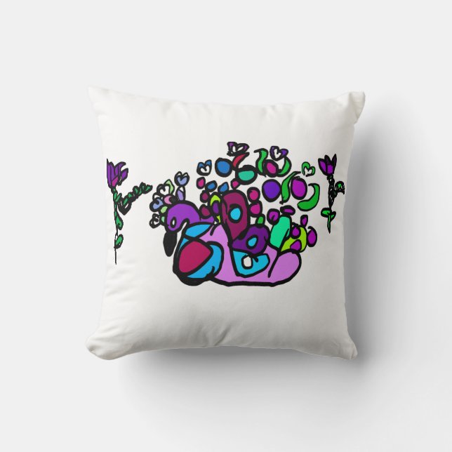 Cojín Decorativo Peacock purple roses  (Anverso)