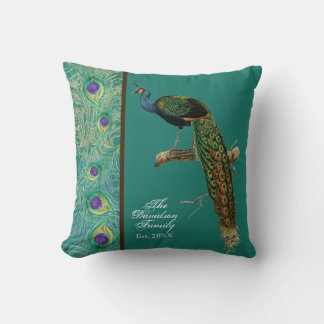 Cojín Decorativo Peacock vintage, plumas y comedores decorativos