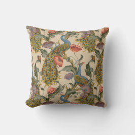 Cojín Decorativo Peacock y flor