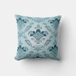 Cojín Decorativo Peacock y flor azul claro De Lis Pillow