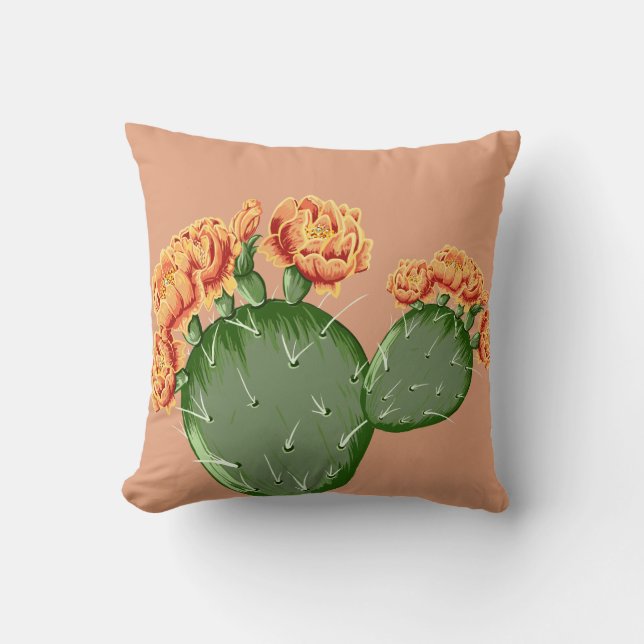 Cojín Decorativo Pear Cactus & Cactus Flowers (Anverso)
