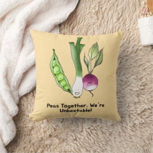 Cojín Decorativo Peas and Veggie Best Friends Pun