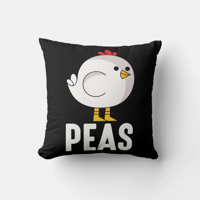 Cojín Decorativo Peas de pollo vegano con pollito (Anverso)