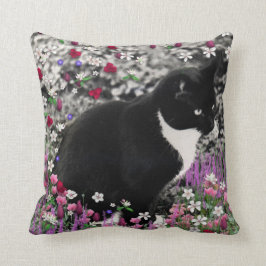 Cojín Decorativo Pecas en flores II - gato del gatito del smoking