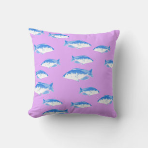 Cojín Decorativo Peces azules en lila