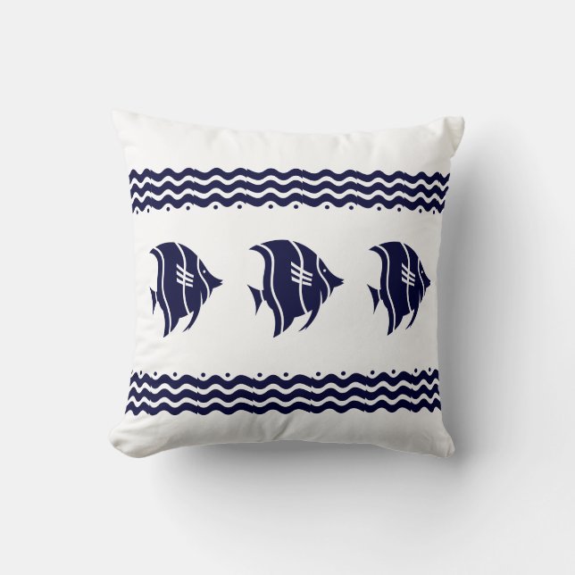 Cojín Decorativo peces de la marina en la costa blanca PILLOW (Anverso)