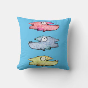 Cojín Decorativo Peces felices nadando coloridos