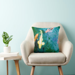 Cojín Decorativo Peces Koi Coloridos