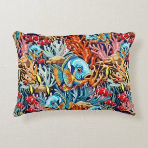 Cojín Decorativo Peces Tropicales Colores Verano Vibraciones