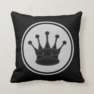Cojín Decorativo Pedazo de ajedrez negro de la reina