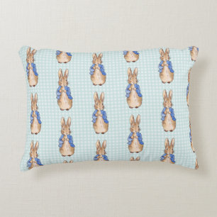 Cojín Decorativo Pedro el patrón de control verde pastel de conejo