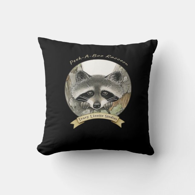 Cojín Decorativo Peekabo Raccoon (Anverso)