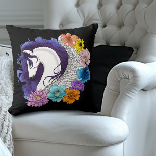 Cojín Decorativo Pegasus Floral Negro