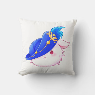Cojín Decorativo Pegatina de conejo mago azul lindo