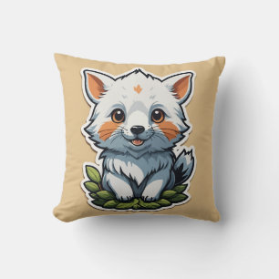 Cojín Decorativo Pegatina de Fox Cub Adorable - Arte Animal Salvaje