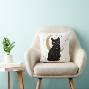 Cojín Decorativo Pegatina de gato negro