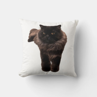 Cojín Decorativo Pegatina de gato negro de pelo largo esponjoso - M