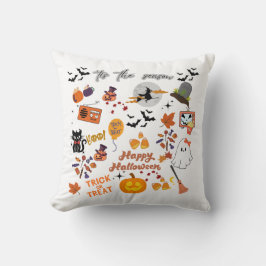 Cojín Decorativo Pegatinas de Halloween con sabor y fantasía