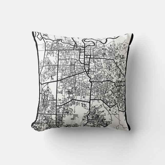 Cojín Decorativo Pekanbaru Indonesia City Map (Anverso)