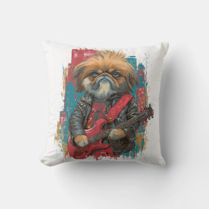 Cojín Decorativo Pekinés Punk Rock � Perro Rebelde