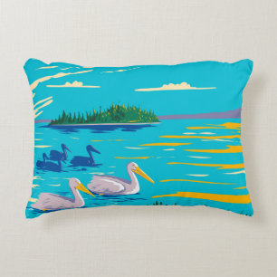 Cojín Decorativo Pelícanos en el lago de Astotin