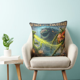 Cojín Decorativo Película retro de monstruos Ataque del Coloso lanz