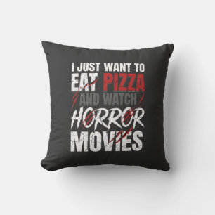 Cojín Decorativo Películas de terror de pizza Diseño de Halloween_1