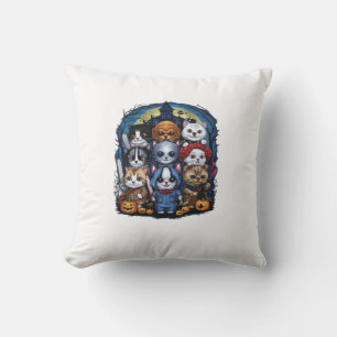 Cojín Decorativo Películas Lindo Halloween para Gatos Amantes de Ga