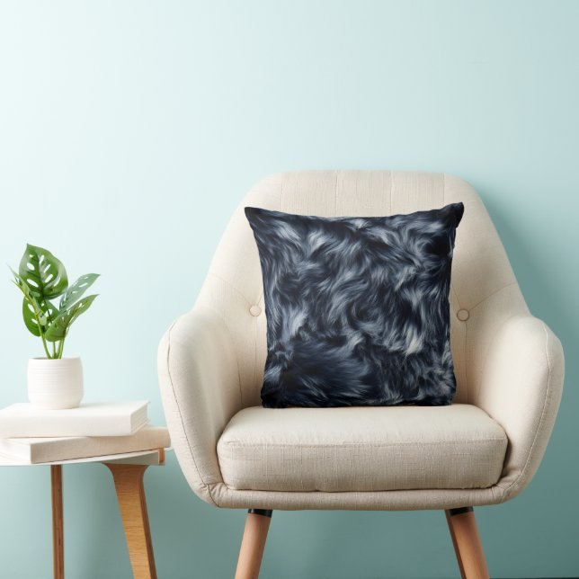 Cojín Decorativo Pelo Falso Azul (Silla)