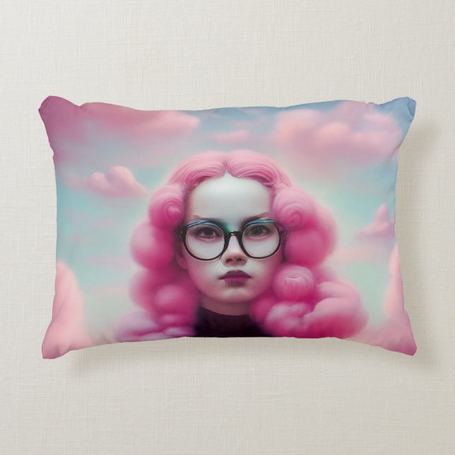 Cojín Decorativo Pelo rosado serio (Anverso)