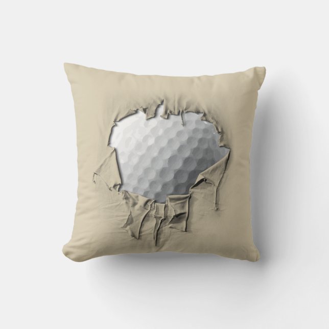 Cojín Decorativo Pelota de golf rasgada (Anverso)