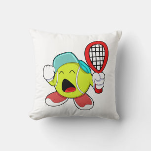 Cojín Decorativo Pelota de tenis con raqueta de tenis