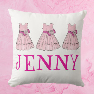 Cojín Decorativo Peluca Niña Fiesta de convoy rosa Vestido Pillow